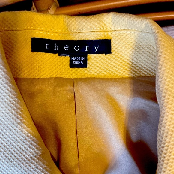Theory Juleen/Ivona yellow button down, business casual coat size small … - Picture 6 of 8